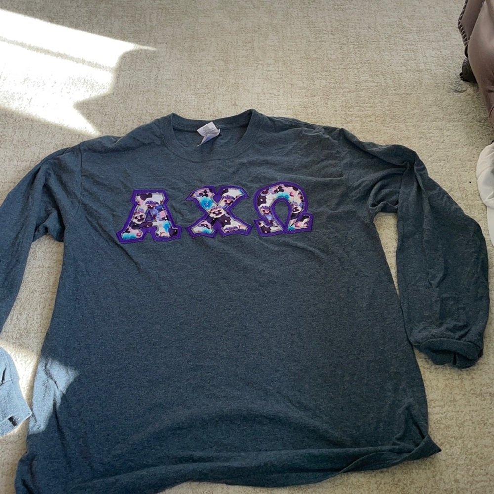 Custom Alpha chi omega stitched t shirt